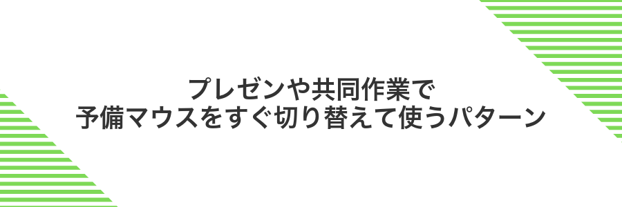 プレゼンや共同作業で予備マウスをすぐ切り替えて使うパターン