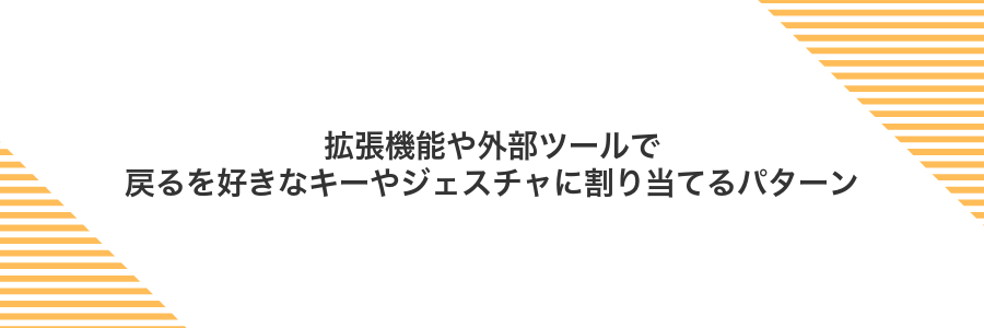 拡張機能や外部ツールで戻るを好きなキーやジェスチャに割り当てるパターン