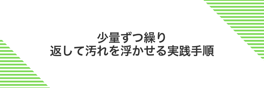 少量ずつ繰り返して汚れを浮かせる実践手順