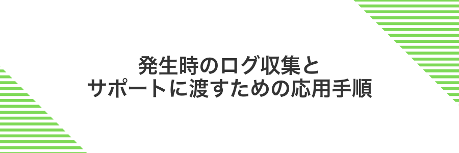 発生時のログ収集とサポートに渡すための応用手順