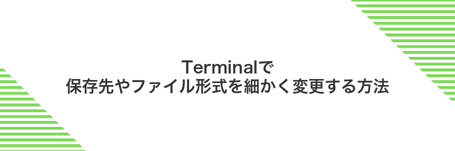 Terminalで保存先やファイル形式を細かく変更する方法